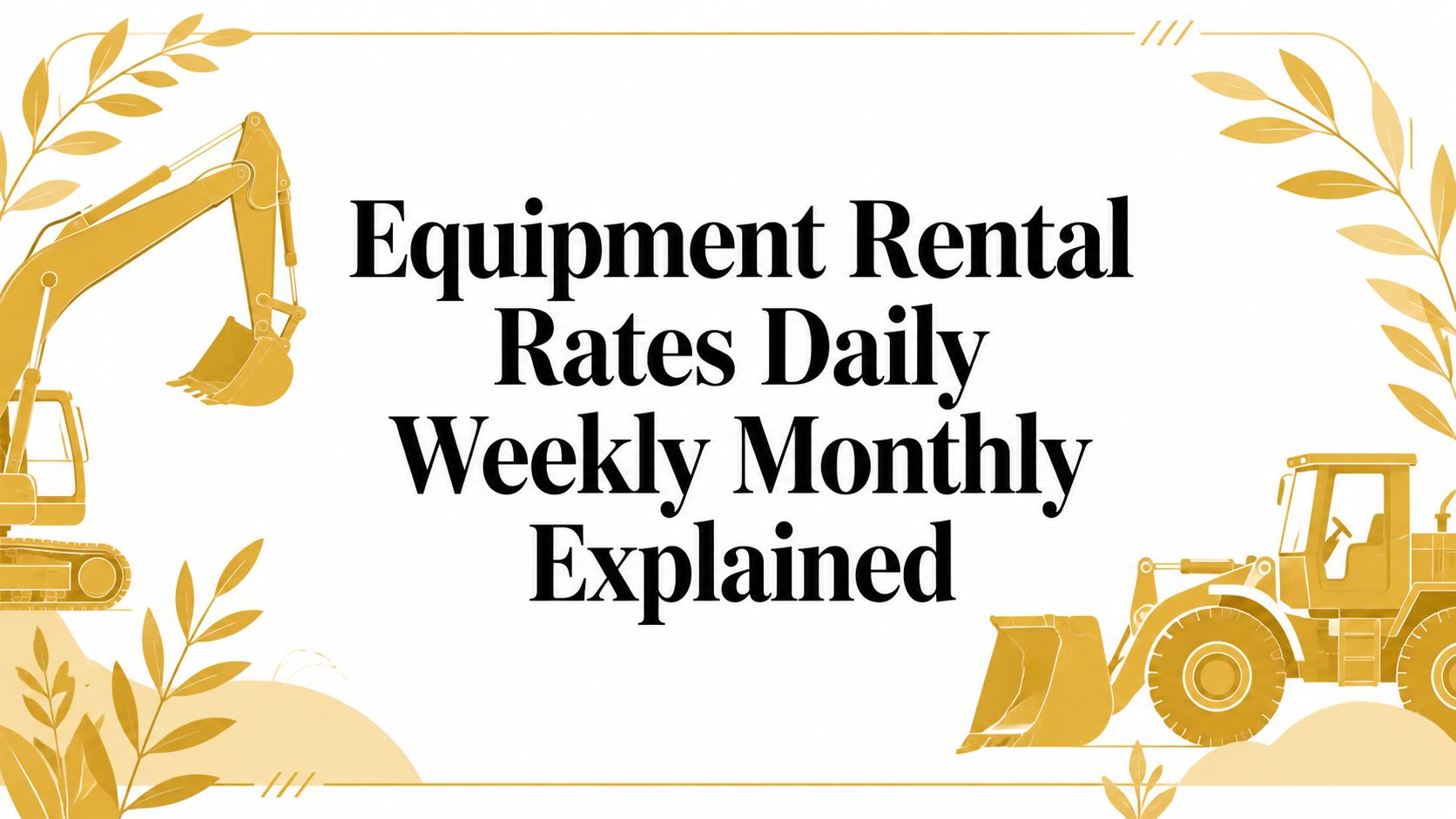 Equipment Rental Rates Daily Weekly Monthly Explained
