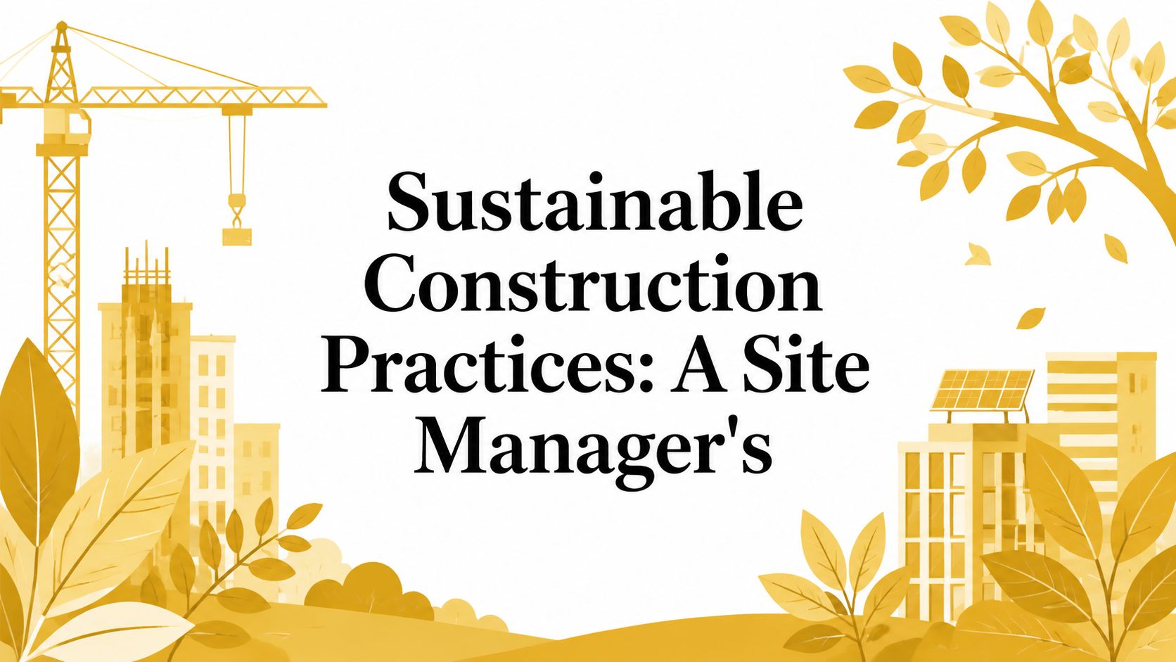 Sustainable Construction Practices: A Site Manager’s