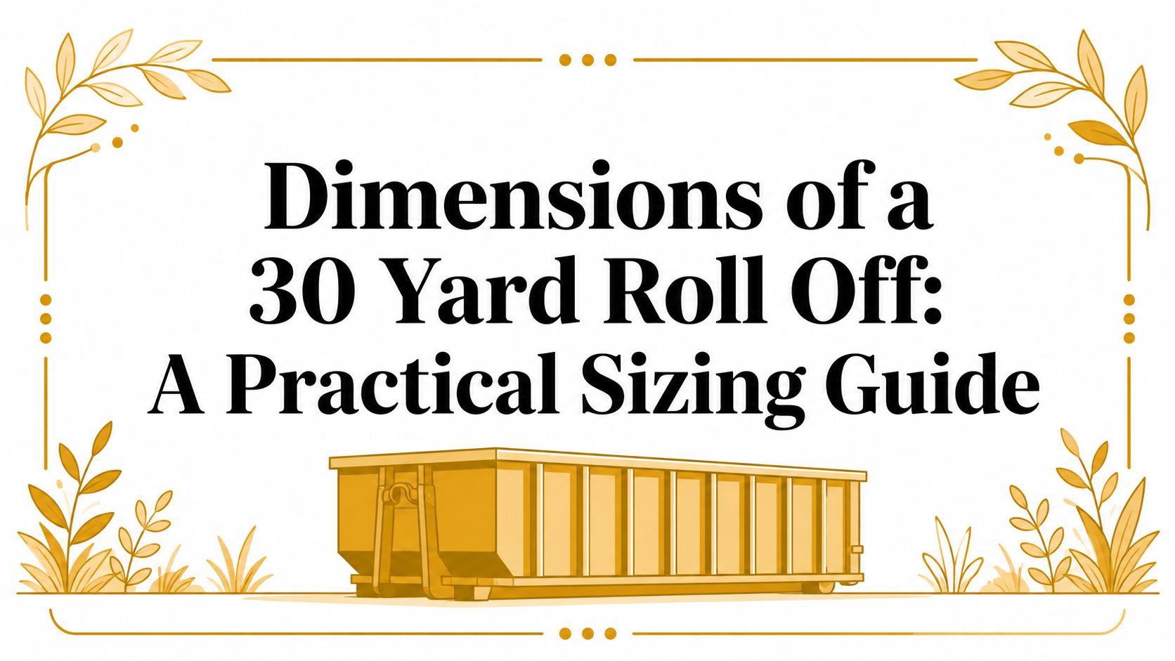Dimensions of a 30 Yard Roll Off: A Practical Sizing Guide